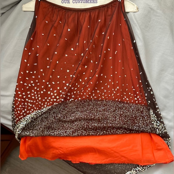 Y2K Silk w Mesh overlay and iridescent sequins LK NEW - Picture 6 of 7